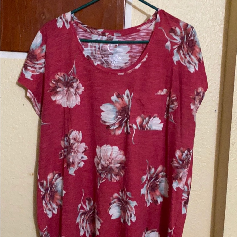 Red flower shirt